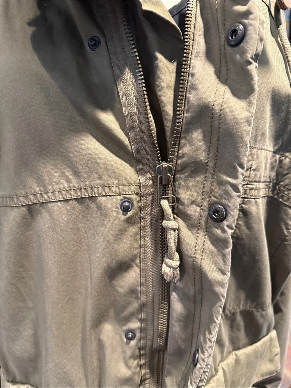 Old Navy Olive Green Hooded Men's Anorak Jacket